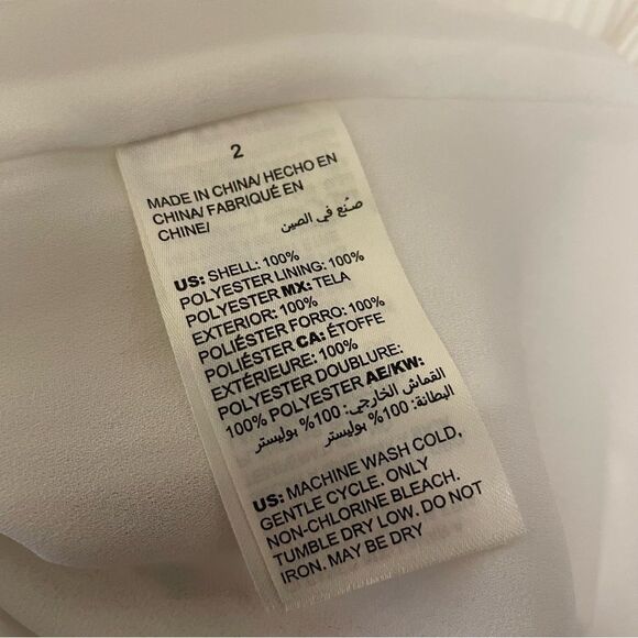 White House Black Market Floral Pleated High Collar Blouse Size 2 - Picture 8 of 8